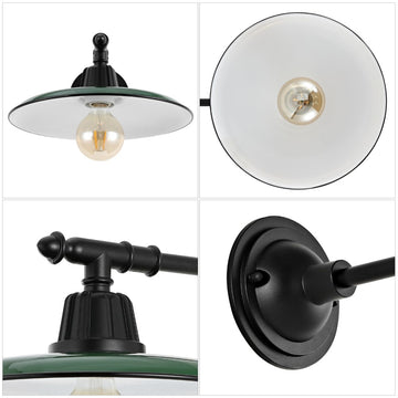 Bonner 12" Farmhouse Industrial Indoor/Outdoor Iron LED Victorian Arm Outdoor Sconce